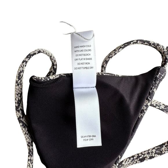 andie swim string bikini top snake print grey and cream women small - Picture 8 of 8